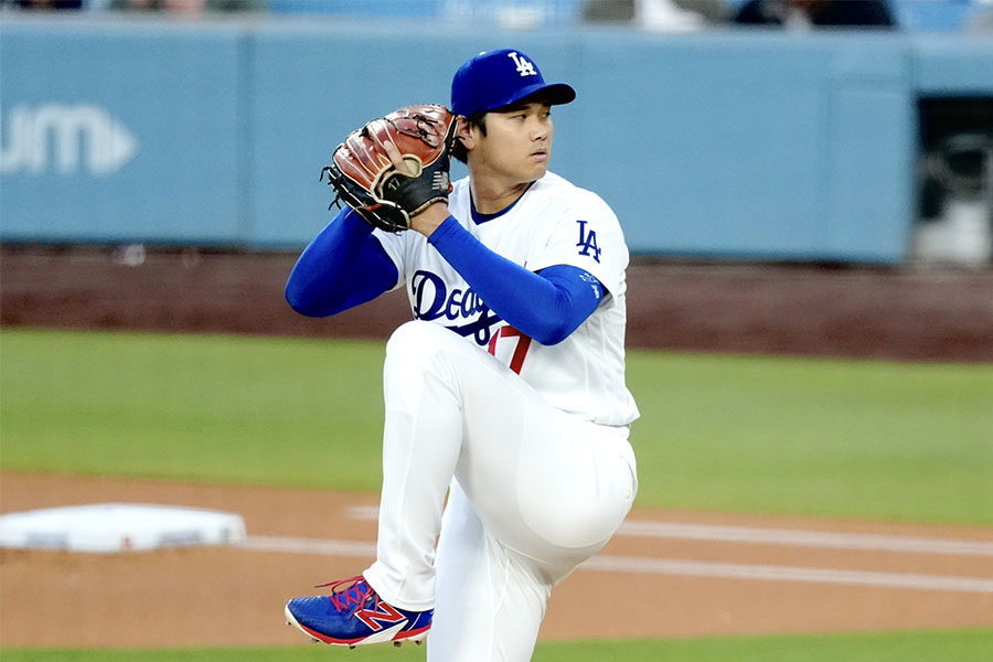 本拠地マーリンズ戦に先発登板のドジャースの大谷翔平【写真：黒澤崇】