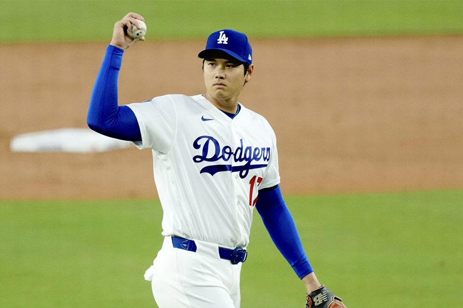 マーリンズ戦で力投するも、今季初黒星を喫したドジャースの大谷翔平【写真：黒澤崇】