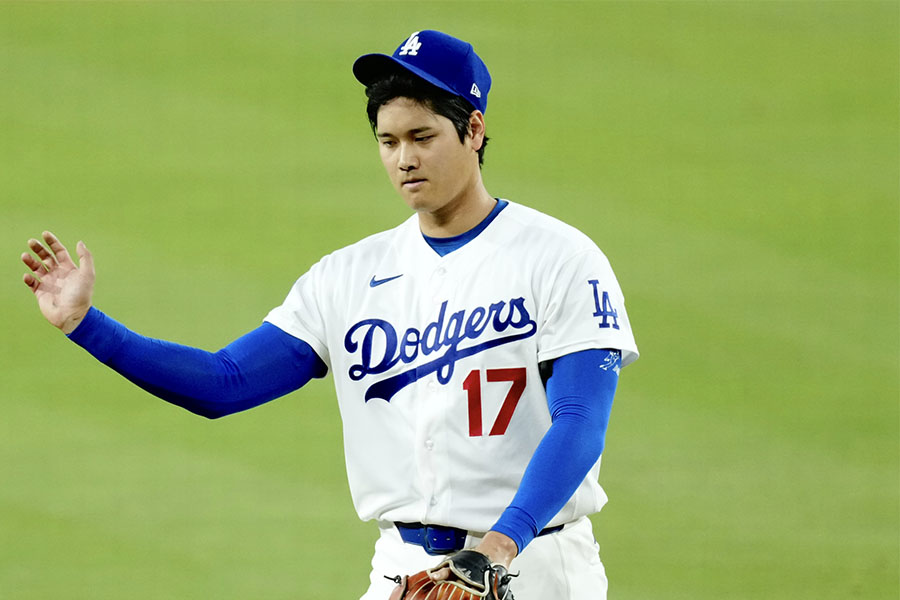 本拠地マーリンズ戦で6回2失点9奪三振と力投したドジャース大谷翔平【写真：黒澤崇】