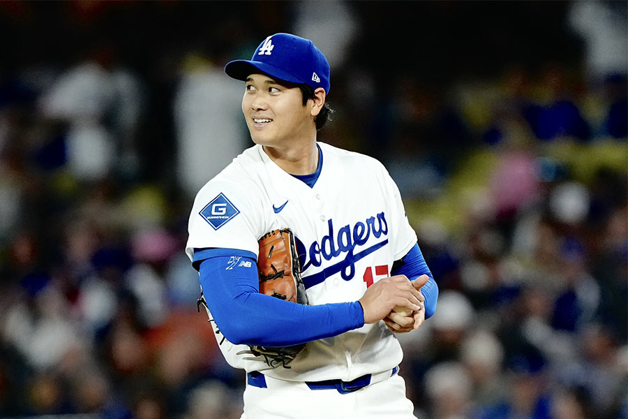 マーリンズ戦で先発登板した大谷翔平【写真：黒澤崇】