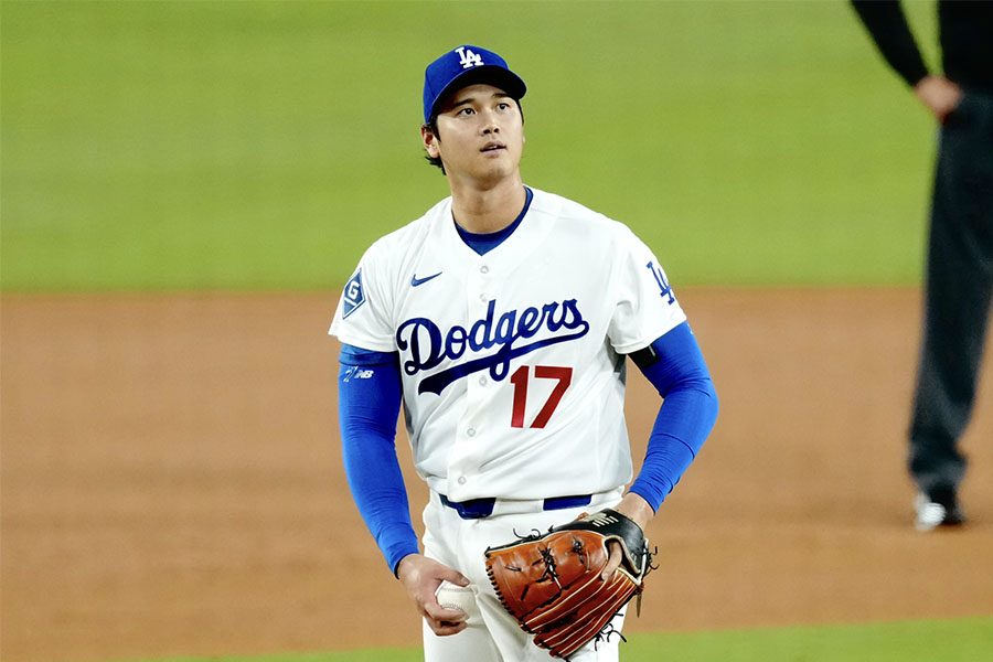 マーリンズ戦で先発登板した大谷翔平【写真：黒澤崇】