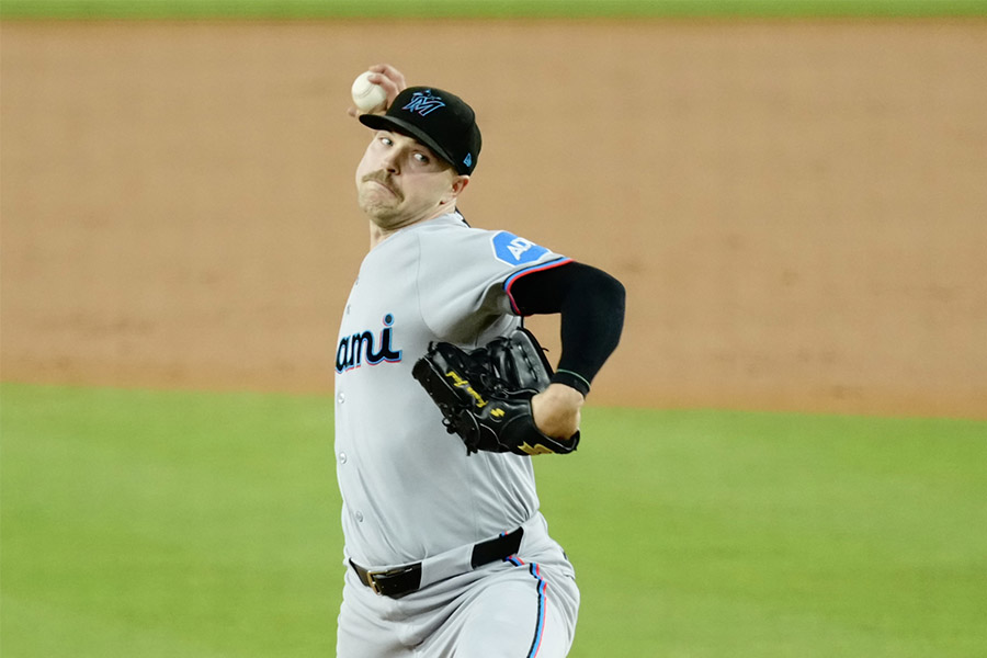 ドジャース戦に先発したマーリンズのジャンク【写真：黒澤崇】