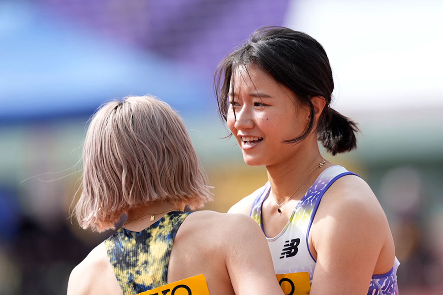 女子100メートル障害を制した田中佑美【写真：奥井隆史】
