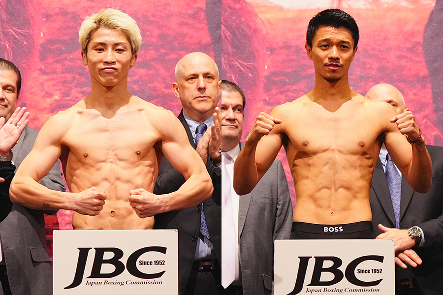 井上尚弥（左）と中谷潤人【写真：荒川祐史】
