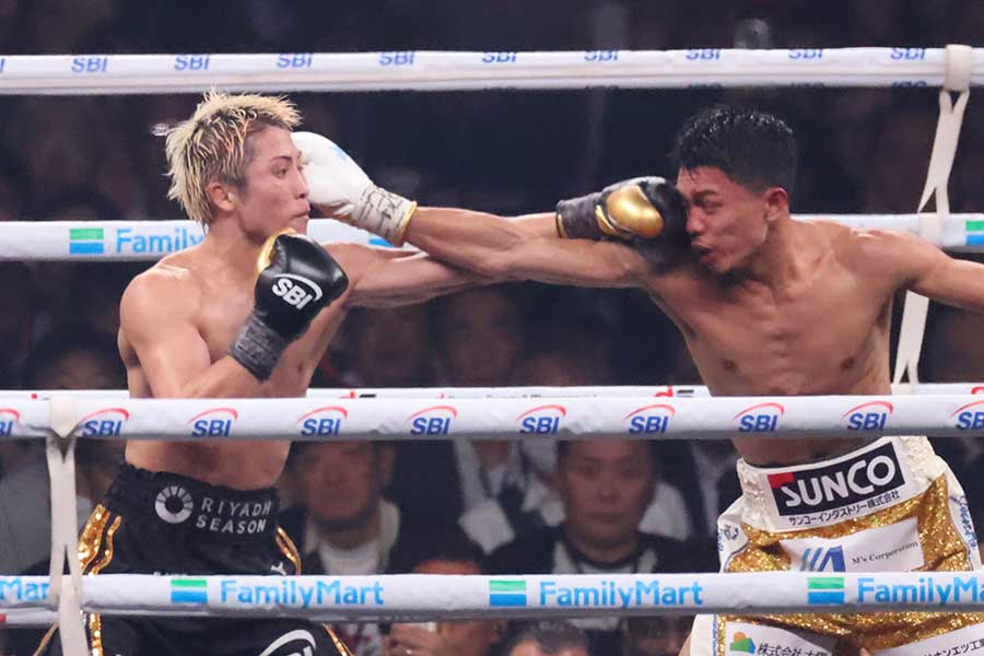 3-0の判定勝ちを収めた井上尚弥（左）と敗れた中谷潤人【写真：YUTAKA/アフロスポーツ】