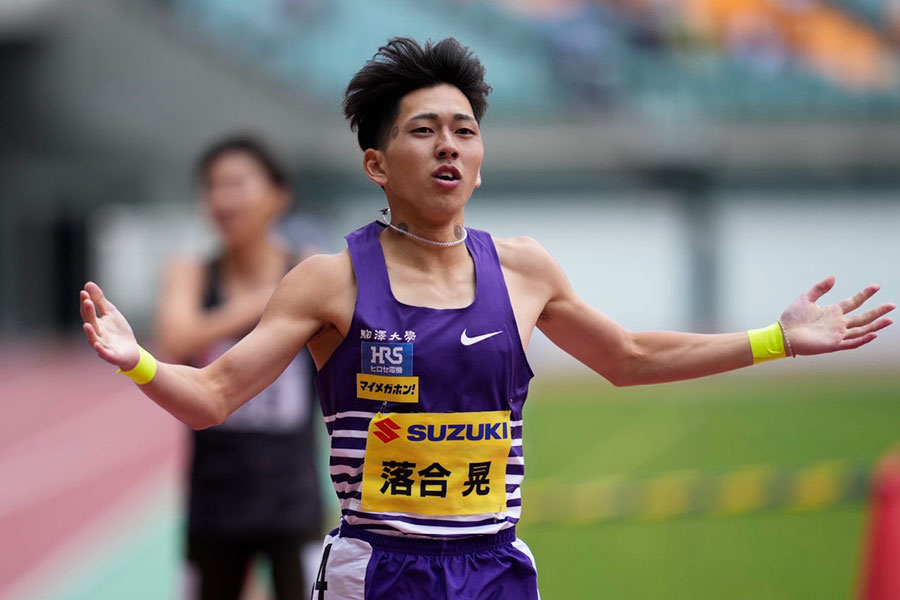 男子800mで日本新記録を樹立した落合晃【写真：奥井隆史】