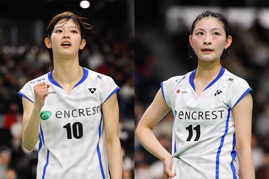 田口真彩（左）と宮崎友花【写真：長田洋平/アフロスポーツ】