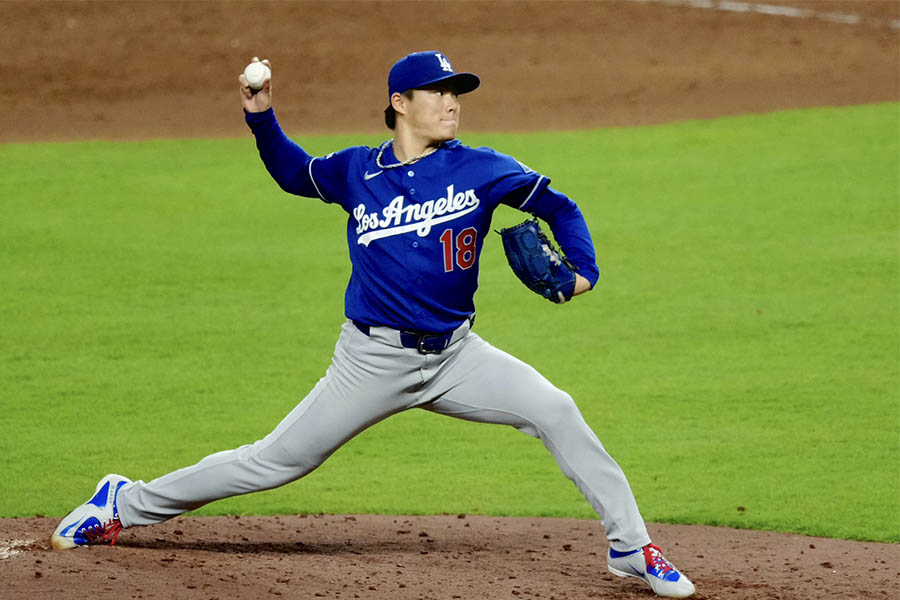 アストロズ戦で今季3勝目を挙げたドジャースの山本由伸【写真：黒澤崇】