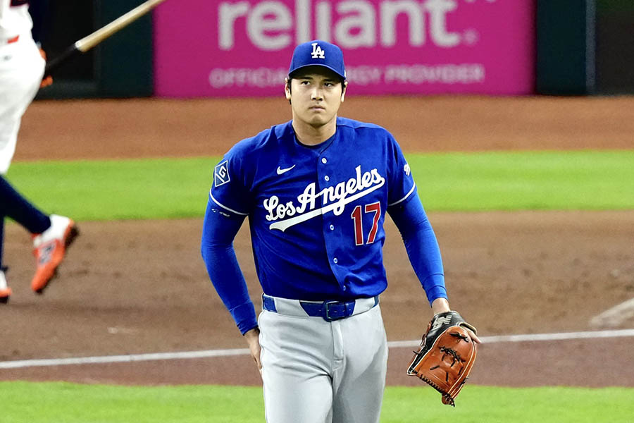 アストロズ戦に先発したドジャースの大谷翔平【写真：黒澤崇】