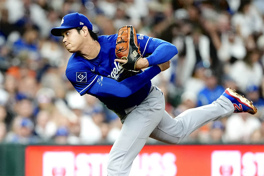 アストロズ戦に先発したドジャースの大谷翔平【写真：黒澤崇】