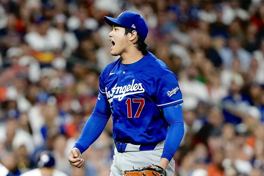 アストロズ戦で7回4安打2失点、8奪三振と好投したドジャースの大谷翔平【写真:黒澤崇】