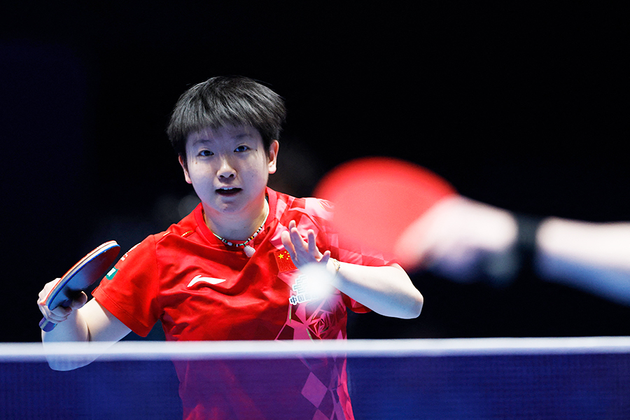 女子決勝、早田と対戦した孫穎莎【写真：ロイター】