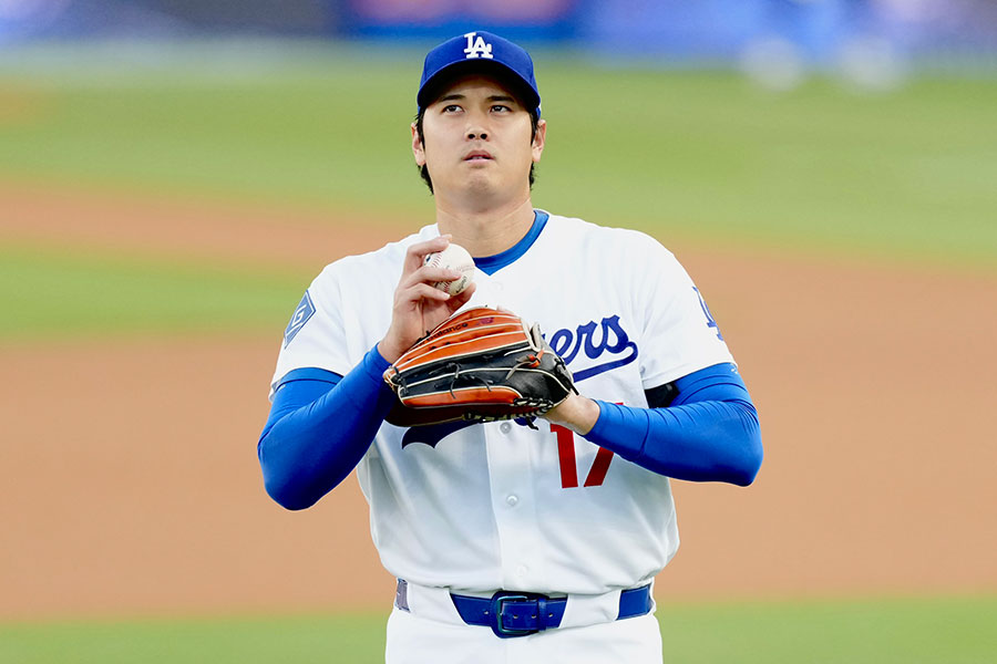 ジャイアンツ戦に先発登板するドジャースの大谷翔平【写真:黒澤崇】