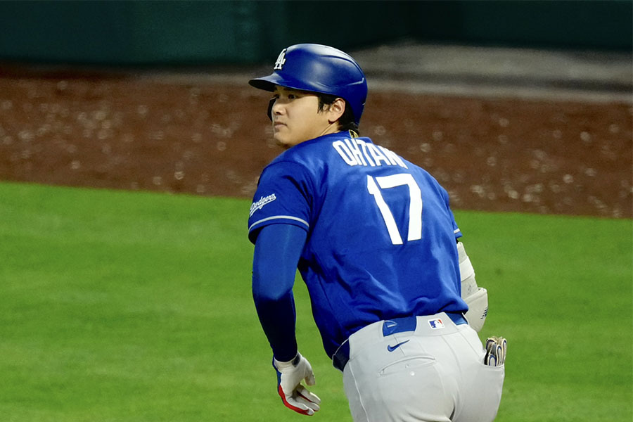 エンゼルス戦に先発出場したドジャースの大谷翔平【写真:黒澤崇】