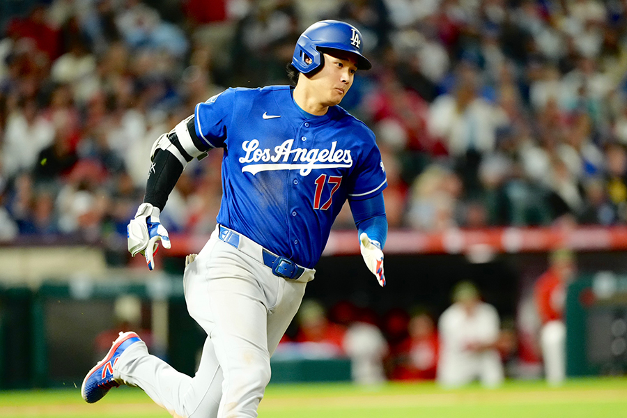 エンゼルス戦に出場したドジャースの大谷翔平【写真:黒澤崇】