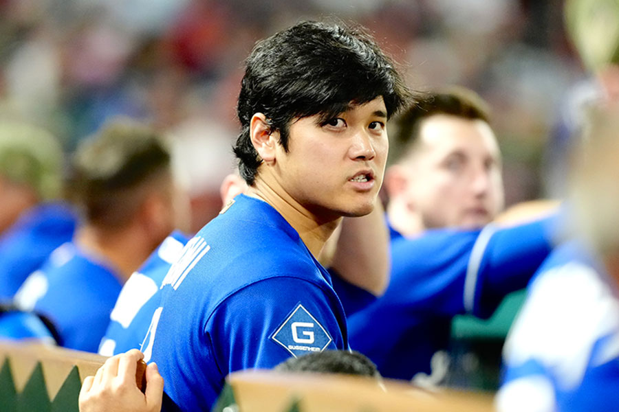 敵地エンゼルス戦に出場したドジャースの大谷翔平【写真：黒澤崇】