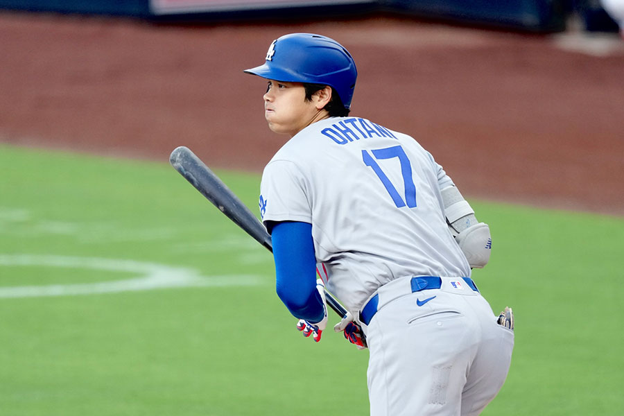 パドレス戦に出場したドジャースの大谷翔平【写真：黒澤崇】