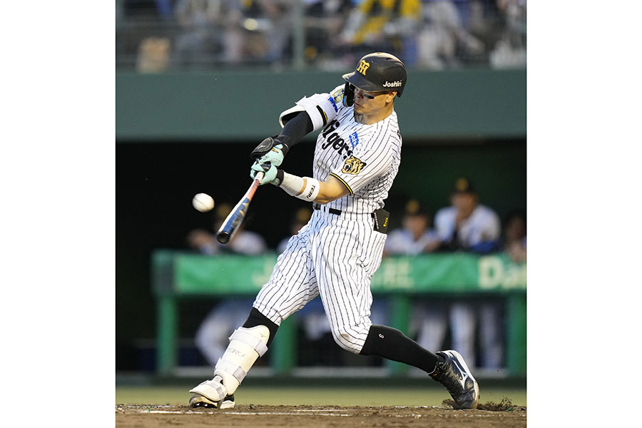 12号2ランを放った阪神の佐藤輝明【写真：産経新聞社】