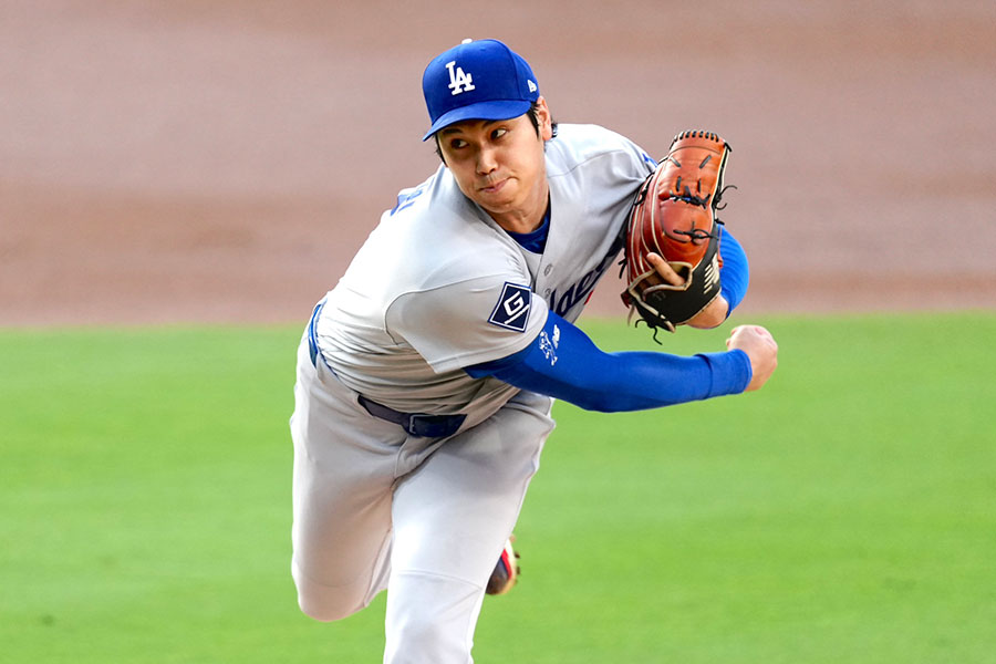 パドレス戦に先発出場したドジャースの大谷翔平【写真:黒澤崇】