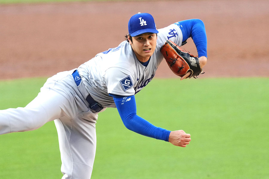 パドレス戦に先発出場したドジャースの大谷翔平【写真:黒澤崇】