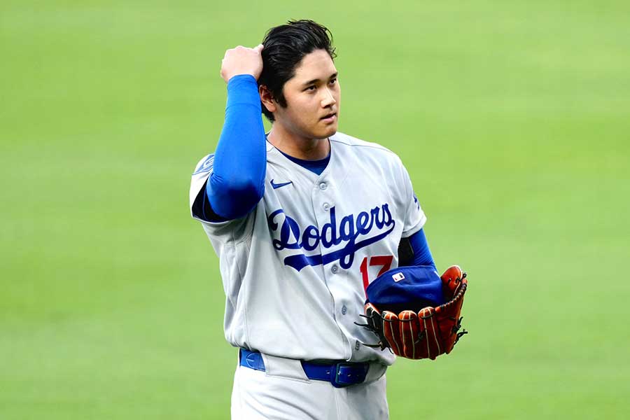 パドレス戦5回0封と好投したドジャースの大谷翔平【写真：黒澤崇】