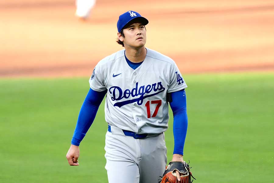 パドレス戦5回0封と好投したドジャースの大谷翔平【写真:黒澤崇】