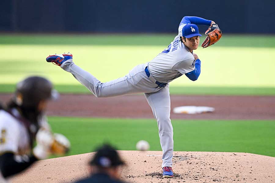 パドレス戦5回0封と好投したドジャースの大谷翔平【写真:ロイター】