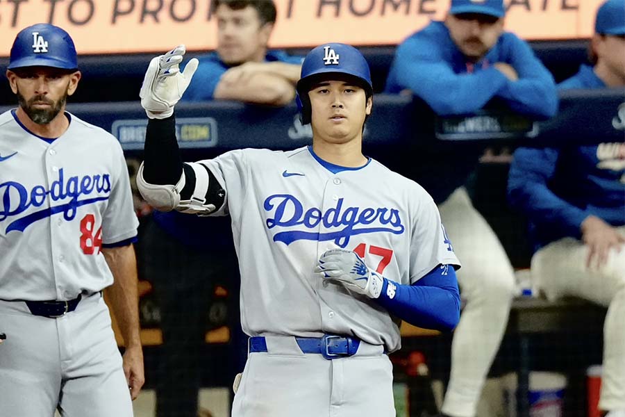 ブルワーズ戦に1番・DHで先発出場しているドジャースの大谷翔平【写真:黒澤崇】