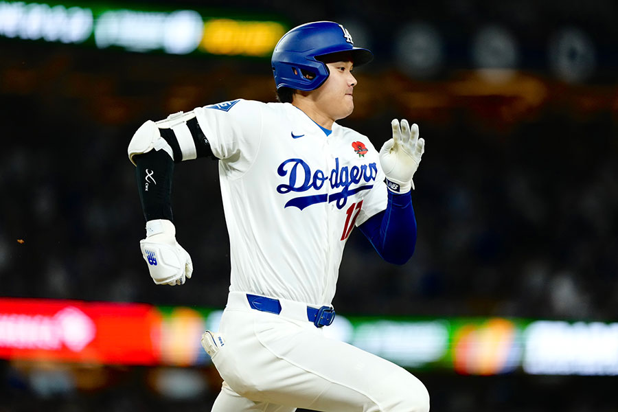ロッキーズ戦に先発出場したドジャースの大谷翔平【写真：黒澤崇】