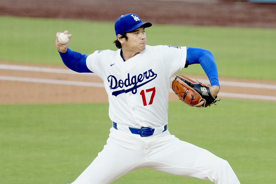 二刀流出場したロッキーズ戦で9号本塁打を放ち、5勝目を挙げたドジャースの大谷翔平【写真:黒澤崇】