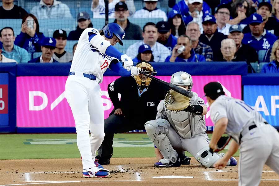 菅野から9号HRを放ったドジャースの大谷翔平【写真:黒澤崇】