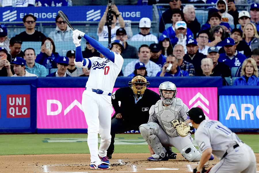 菅野から9号HRを放ったドジャースの大谷翔平【写真：黒澤崇】