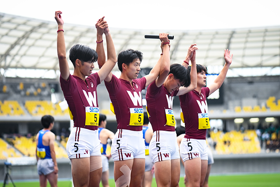 最高学年となり、自ら率先して後輩を導いた森田(左から2番目)【写真:中戸川知世】