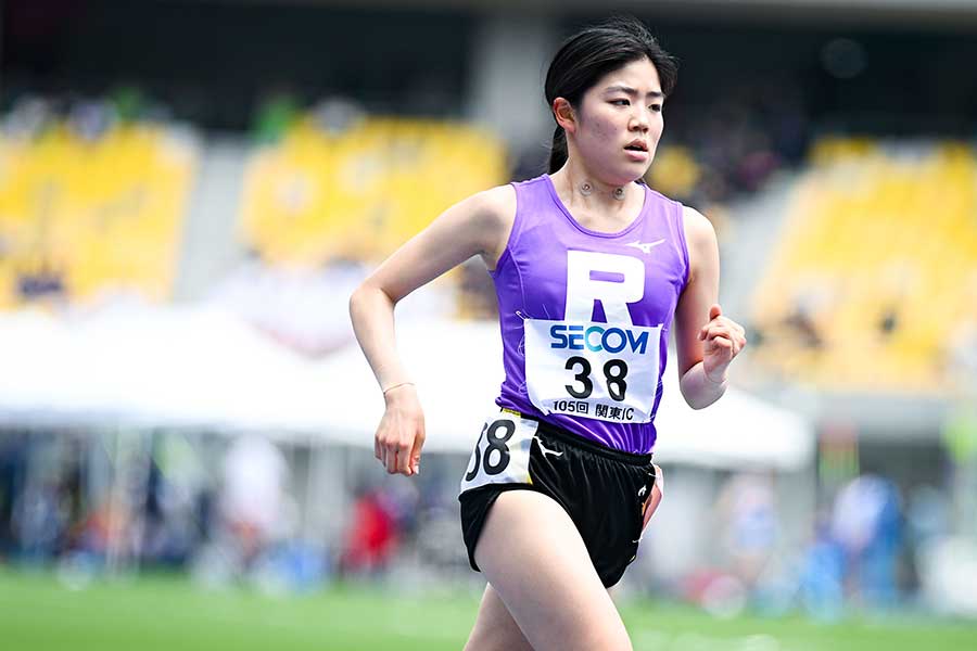 女子1部・5000メートルに出場した立大の湯田和未【写真:中戸川知世】