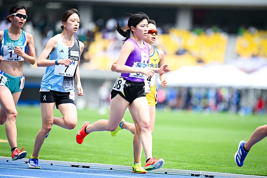 湯田は日本インカレ2冠と全日本大学女子駅伝出場を目標に掲げる【写真:中戸川知世】