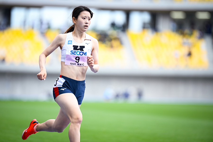 女子1部・七種競技に出場した慶大の浅見姫菜【写真：中戸川知世】