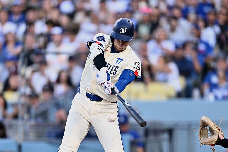 エンゼルス戦に出場しているドジャースの大谷翔平【写真:ロイター】