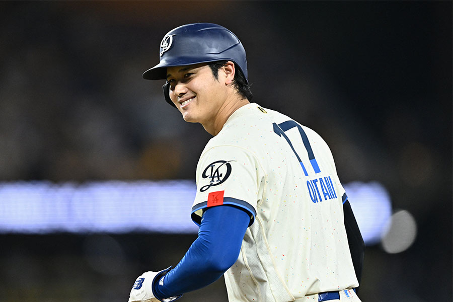 本拠地エンゼルス戦に「1番・DH」で先発出場したドジャースの大谷翔平【写真:ロイター】