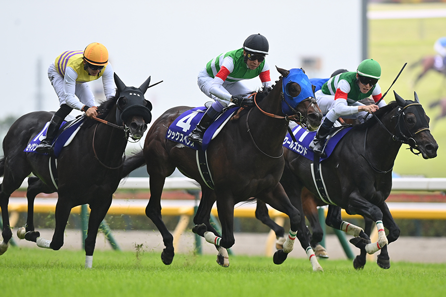 安田記念を制したシックスペンス(中央)【写真:産経新聞社】