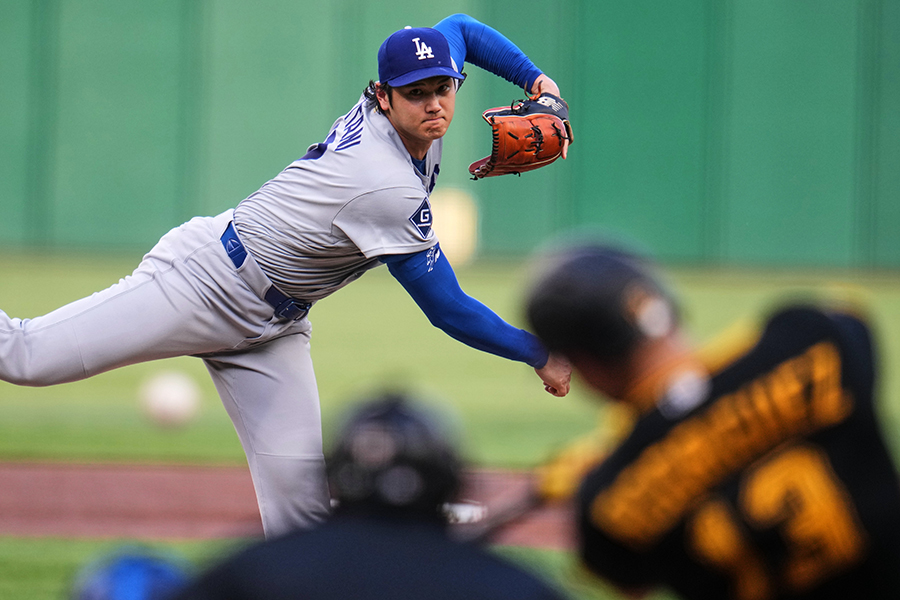敵地パイレーツ戦で先発したドジャースの大谷翔平【写真:AP/アフロ】