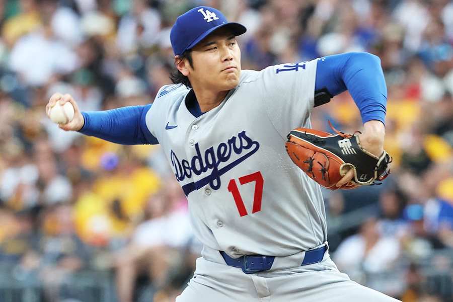 敵地パイレーツ戦で先発したドジャースの大谷翔平【写真:AP/アフロ】