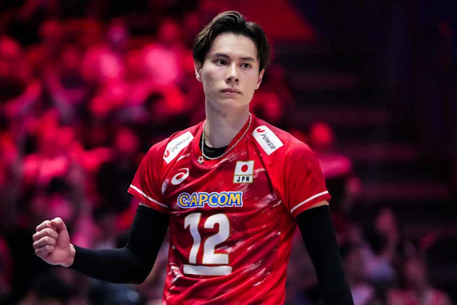 ポーランド戦に出場した高橋藍【写真:Volleyball World提供】