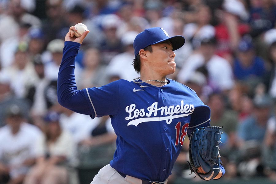 敵地ホワイトソックス戦で今季7勝目を挙げたドジャースの山本由伸【写真:ロイター】