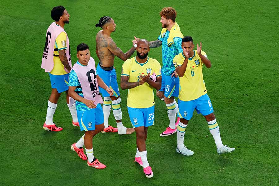 モロッコ戦で1-1と引き分けたブラジル代表【写真：ロイター】