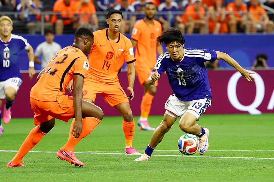 オランダ戦に出場した中村敬斗【写真:ロイター】