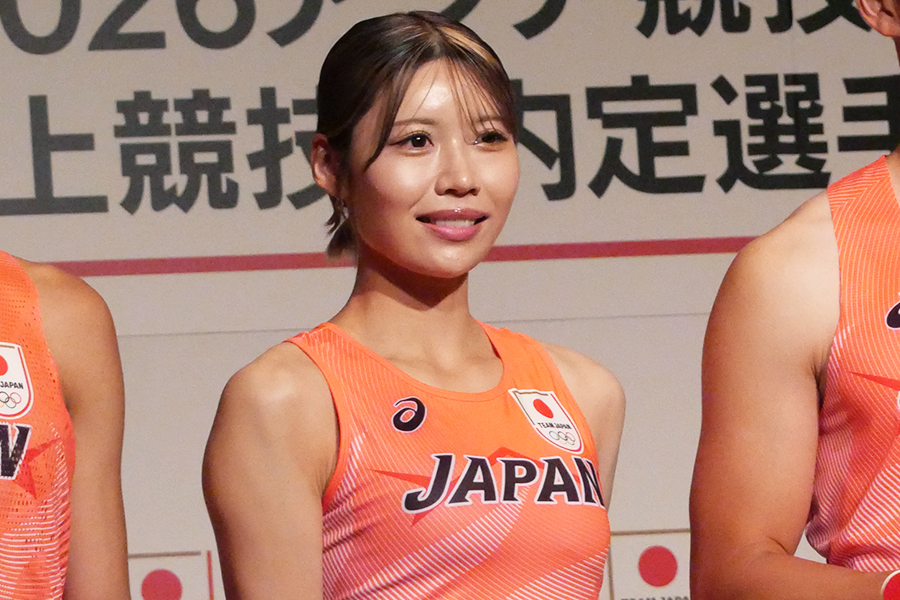 名古屋アジア大会代表会見に出席した中島ひとみ【写真:編集部】