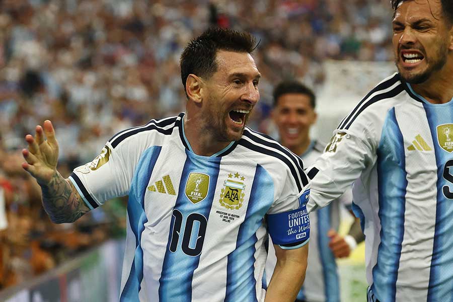 オーストリア戦で2ゴールを決めたアルゼンチンのリオネル・メッシ【写真:ロイター】