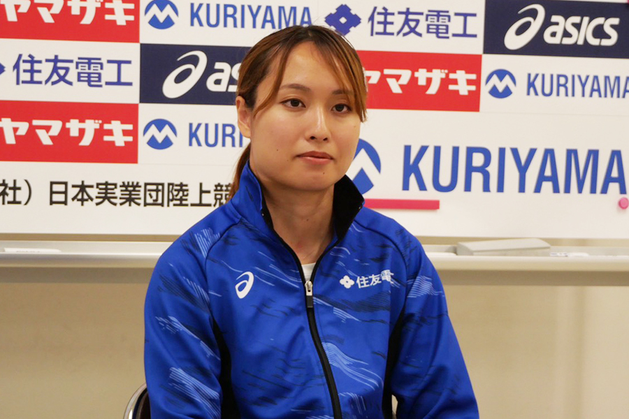 布勢スプリントの前日会見に登壇した御家瀬緑【写真：編集部】