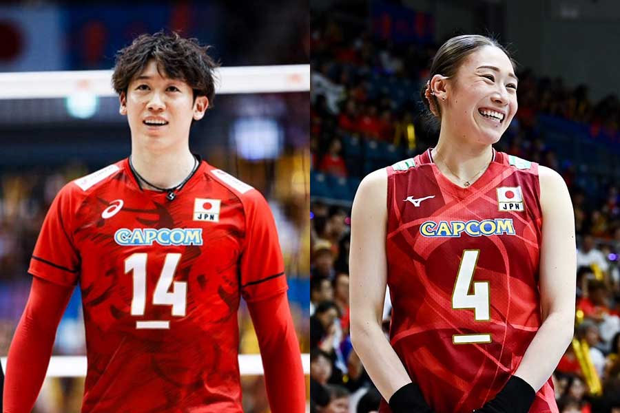 石川祐希(左)と石川真佑【写真:中戸川知世】