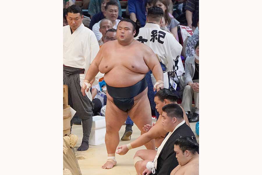 現役時代の湊川親方（2024年撮影）【写真：産経新聞社】
